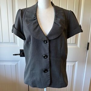 Chic Gray Short Sleeve Jacket